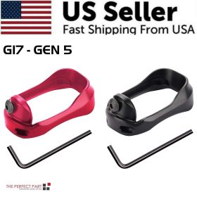 Anodized Aluminum Flared Magwell For Glock 19/17/22/24/31/34/35/37 Gen 1/2/3/4/5 (Model: For G17 GEN 5, Color: Black)