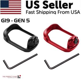 Anodized Aluminum Flared Magwell For Glock 19/17/22/24/31/34/35/37 Gen 1/2/3/4/5 (Model: For G19 GEN 5, Color: Red)
